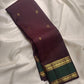 Deep Arakku Handwoven Pure Silk Kanchipuram Rettapet Saree with Emerald Green Border – border detail view