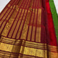 Emerald Green Pure Silk Kanchi Pattu Zari Kattam Saree - body detail