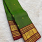 Emerald Green Pure Silk Kanchi Pattu Zari Kattam Saree - zari grid close-up