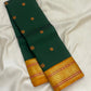 Emerald Green Handwoven Pure Silk Kanjeevaram Saree with Butta Weave
