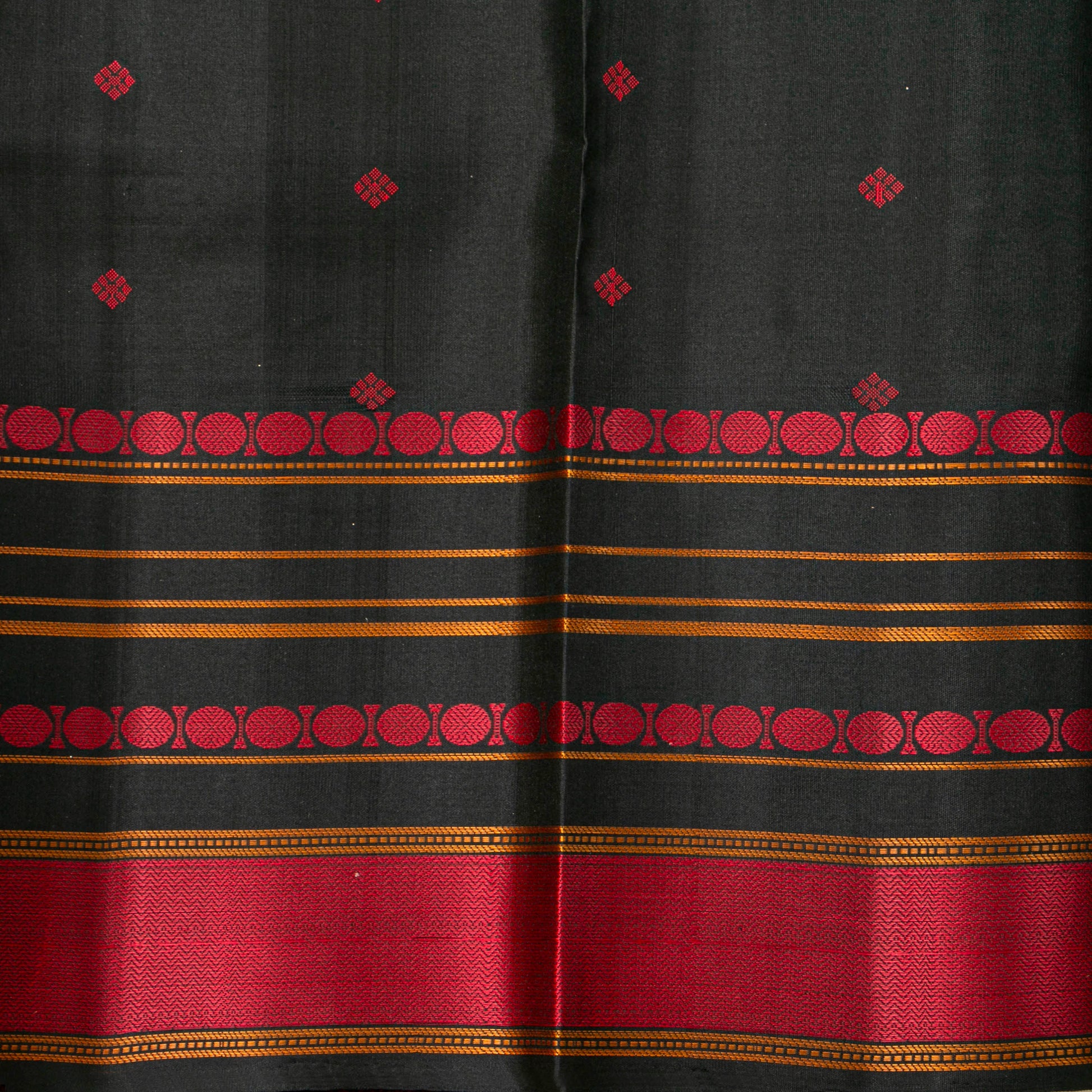 Seepu reku horizontal zari lines on emerald green Kanjeevaram pure silk saree — Idam Living