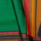 Rich multi-colour pattupet pallu on emerald green Kanjeevaram pure silk saree — Idam Living