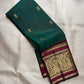 Emerald Green Handwoven Pure Silk KanchiPattu Saree with Magenta Border