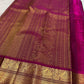 Emerald Green Handwoven Pure Silk Kanjeevaram Saree with Raspberry Pink Mayil Korvai Border