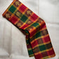 Emerald Green Raspberry Pink and Deep Brown Pure Silk Kanchipuram Kanchi Kattam saree