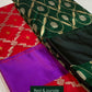 Idam Living forest green handwoven Chanderi saree