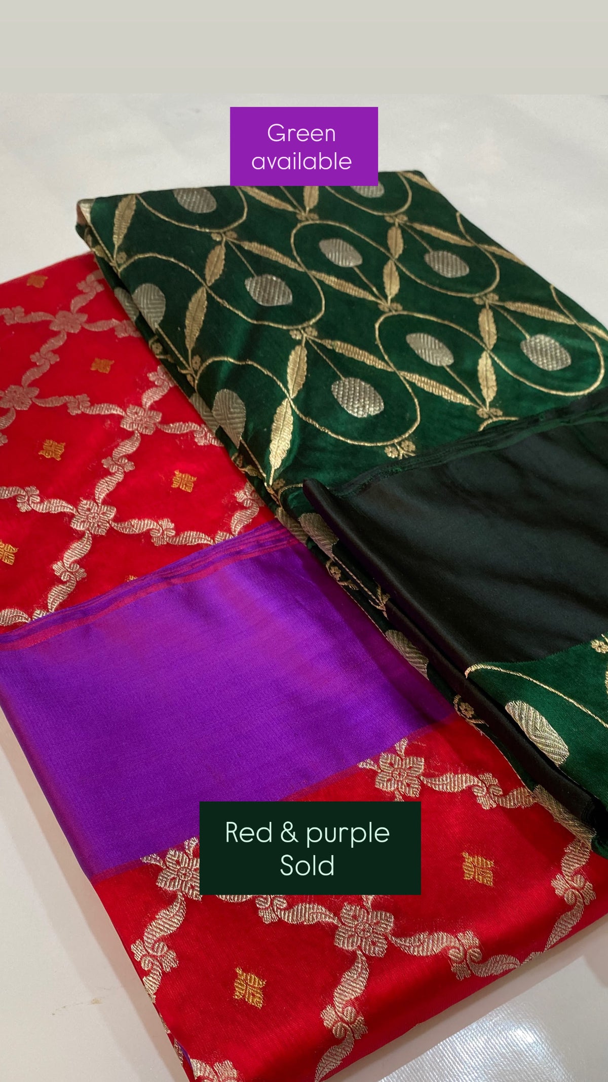 Idam Living forest green handwoven Chanderi saree