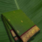 Emerald leaf Kanchipuram silk saree with antique gold zari kattam and maroon border