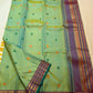 Emerald and Parrot Green Shot Colour Handwoven Pure Silk Kanchi Pattu Saree with Mayil Chakram Butta and Korvai Border