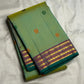 Emerald and Parrot Green Shot Colour Handwoven Pure Silk Kanchi Pattu Saree with Mayil Chakram Butta and Korvai Border