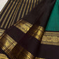 Espresso brown Rettapet border with zari peacock and kamalam motifs, Kanjipuram saree