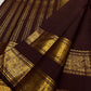 Espresso Brown and Antique Gold Handwoven Pure Silk Kanjivaram Saree with Rettapet Border and Mayil Chakram Butta