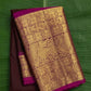 Pure Kanchipuram Butta silk saree in espresso brown with Yazhi motif zari border and rani pink selvedge