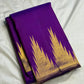 Ettukol temple border on purple Kanchipuram saree