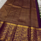 Betel Leaf Green Checked Handwoven Pure Silk Kancheepuram Saree with Deep Plum Korvai Vanasringaram Pallu