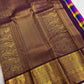 Jewel-tone multicolour checks with aubergine gold zari border | Kancheepuram pure silk saree.