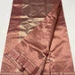 Antique Rose Pattu Silk Chanderi saree styled to show fluid drape and softly muted rose tone
