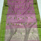 Elegant pastel pink pure silk Chanderi saree with luminous handwoven texture