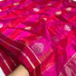 Ruby Silk Pure Silk Chanderi Saree drape showcasing Antique Gold Border