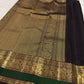 Black and emerald-green border with a broad gold peacock zari register