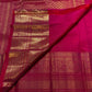 Raspberry Pink pure silk Kanjipuram saree — floral zari butta pattern