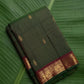 Forest emerald Kanchipuram silk saree with antique gold zari kattam and wine maroon border
