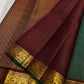 Forest Green Pure Silk Kanchipuram Zari Kattam saree with Yaanai gold zari border