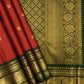 Forest Green Korvai border with Sorgavasal Mayil gold zari motifs