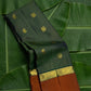 Bottle green and cinnamon terracotta vairaoosi Kanchipuram silk saree with maanga and mayil butta — Idam Living