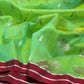 Fresh green Chanderi saree with metallic botanical motifs