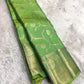 Fresh Green Handwoven Pure Silk Kanchipuram Saree with Floral Jaal Weave