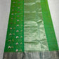Luminous green-silver pallu of Chanderi saree