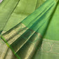 Fresh Green Handwoven Pure Silk Kanchipuram Saree with Floral Jaal Weave