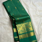 Fresh green Pure Silk Kanjipuram Zari Kattam saree