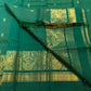 Mayil peacock zari border on fresh green pure silk