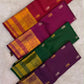 Fresh Leaf Green Kanchipuram saree with broad classic-gold zari border.