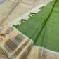 Fresh Leaf Green Kanchi Pattu Saree — full drape, pure silk Kanchipuram handwoven — Idam Living
