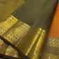 Fine pearl-like zari checks on mango-yellow pure silk Kanjeevaram saree