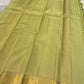 Fresh Pistachio Green Kanjivaram silk saree, back view showing drape — Idam Living