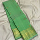 Fresh Pistachio Green Kancheepuram silk saree, border close-up detail — Idam Living