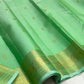 Fresh Pistachio Green Kancheepuram silk saree, pallu detail — Idam Living