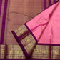 Orchid pink Kanjeevaram silk saree with deep plum border and gold zari — Idam Living