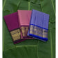 Orchid pink lightweight pure silk Kanchipuram saree with deep plum varisaipet border — Idam Living
