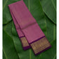 Lightweight orchid pink Kanchipuram silk saree with plum varisaipet gold zari border — Idam Living