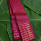 Fuchsia pink handwoven Kanchipuram pure silk saree with vairaoosi weave and ornate gold zari border — Idam Living