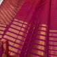 Ornate gold zari varisaipet border on fuchsia pink Kanchipuram pure silk saree — Idam Living