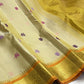 Gandaberunda Butta motif on ivory Kanjivaram silk saree