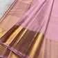 Dusty Rose Pink Handwoven Pure Silk Kanjeevaram Saree with Gandaberunda Buttas