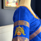 Gandaberunda two-headed eagle beaded embroidery on a pure silk blouse
