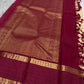 Deep rani pink rettapet border detail on gold beige KanchiPattu silk saree